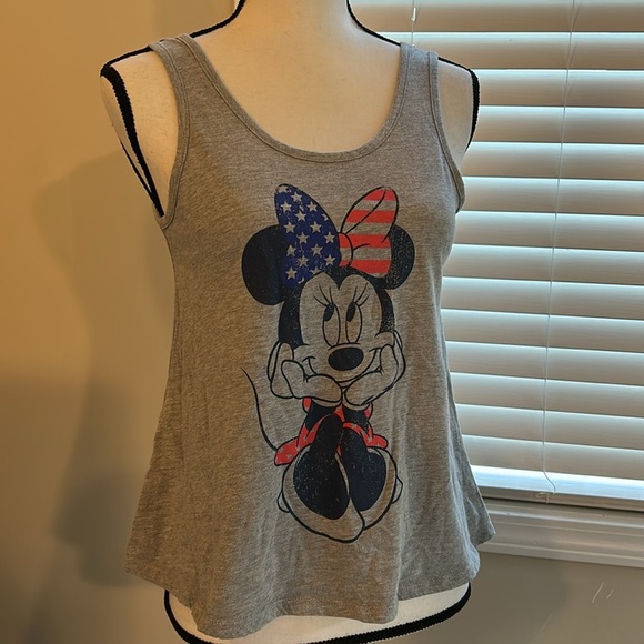 Mini mouse USA red white and blue grey tank - Picture 2 of 4